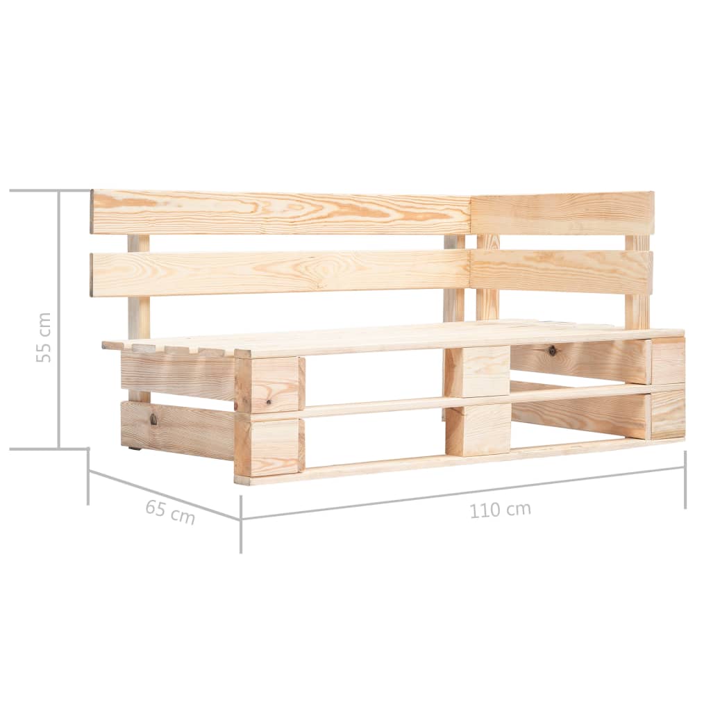 Panca Angolare da Giardino su Pallet in Legno 45769