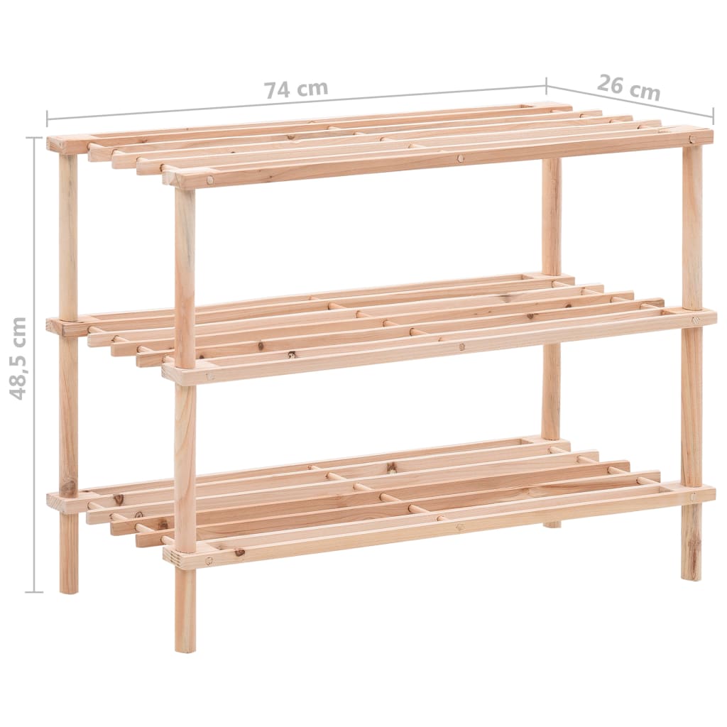 Scarpiera a 3 Livelli in Legno Massello di Abete cod mxl 51795