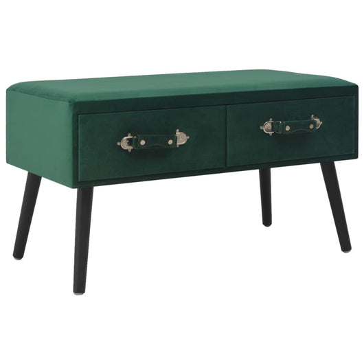 Panca con Cassetti 80 cm Verde in Vellutocod mxl 95326