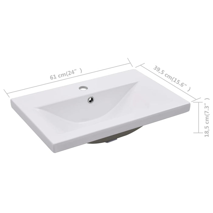 Lavabo da Incasso 61x39,5x18,5 cm in Ceramica Bianco cod mxl 53395