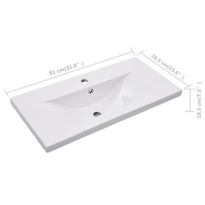 Lavabo da Incasso 81x39,5x18,5 cm in Ceramica Bianco cod mxl 53573