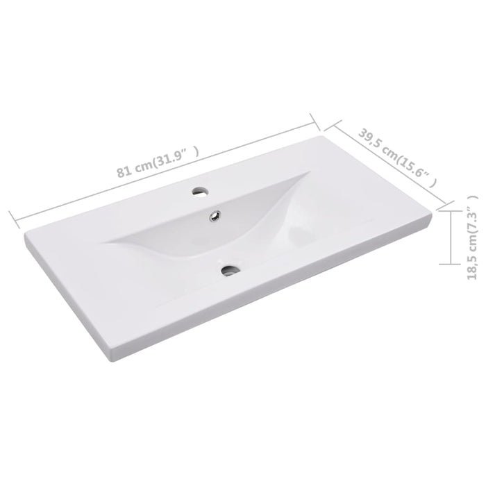 Lavabo da Incasso 81x39,5x18,5 cm in Ceramica Bianco cod mxl 53573