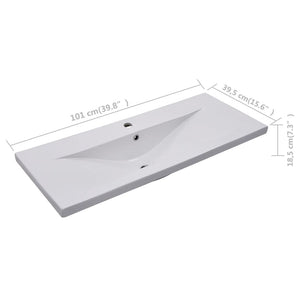 Lavabo da Incasso 101x39,5x18,5 cm in Ceramica Bianco 145064