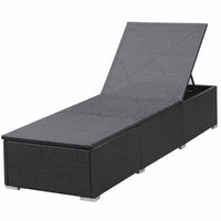 Lettini Prendisole con Cuscini 2 pz in Polyrattan Nero cod mxl 13781