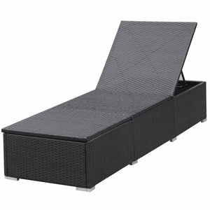 Lettini Prendisole con Cuscini 2 pz in Polyrattan Nero 277088