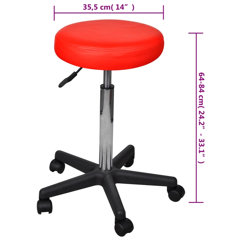 Sgabelli da Ufficio 2 pz Rossi 35,5x84 cm in Similpelle 277177