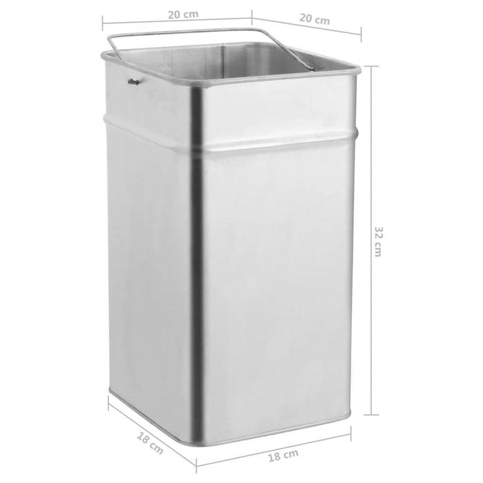 Pattumiera con Posacenere da Albergo 36 L Acciaio Inox 51090