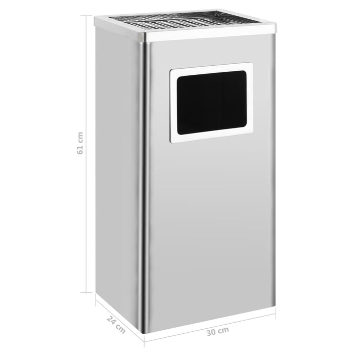 Pattumiera con Posacenere da Albergo 45 L Acciaio Inox  cod mxl 50102