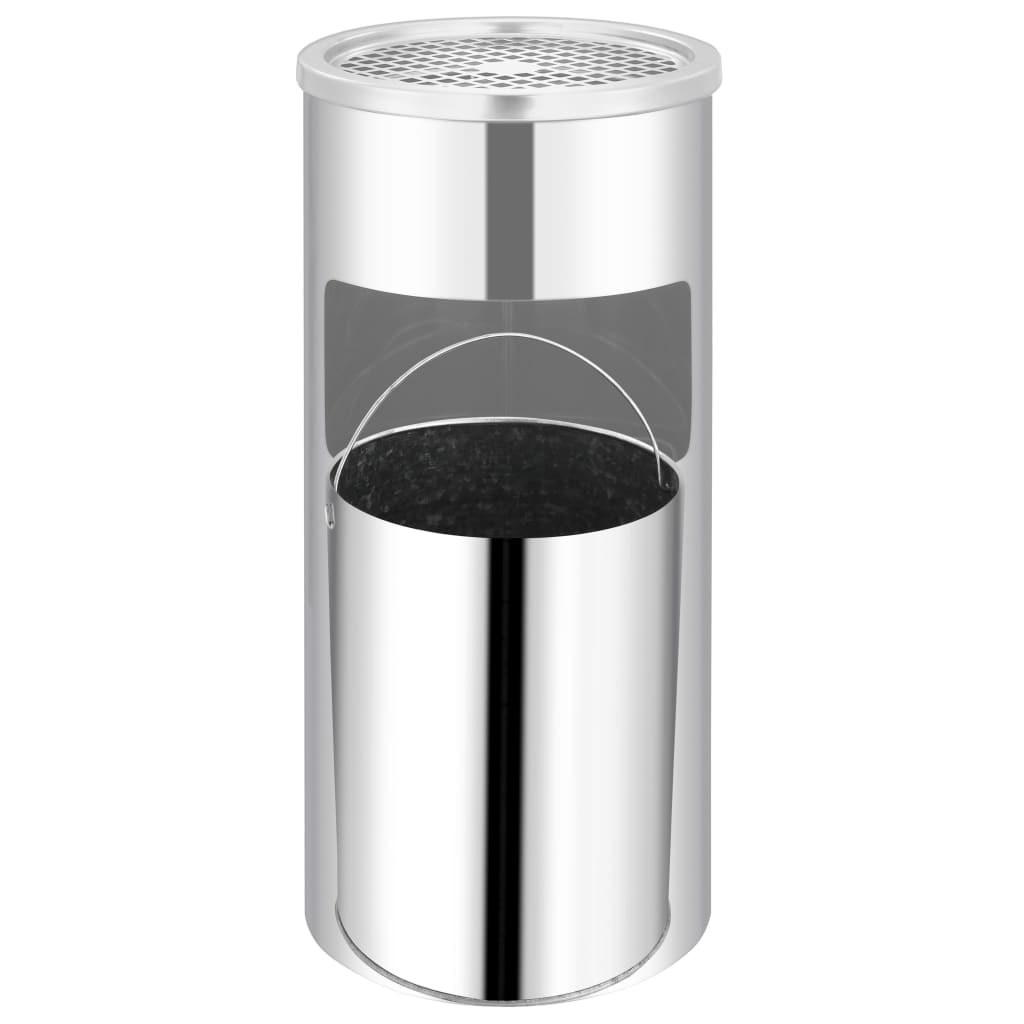 Pattumiera con Posacenere da Parete Acciaio Inox 26 L cod mxl 74424