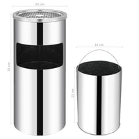 Pattumiera con Posacenere da Parete Acciaio Inox 26 L cod mxl 74424