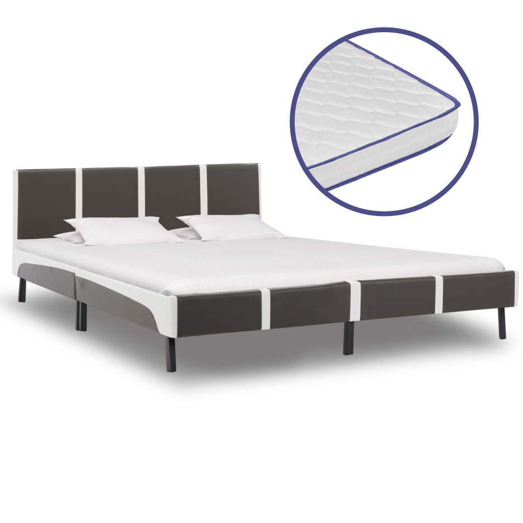 Letto con Materasso Memory Foam in Similpelle 180x200 cm 277524