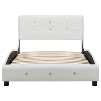 Letto con Materasso Memory Foam Bianco in Similpelle 90x200 cm 277554