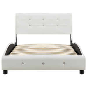 Letto con Materasso Memory Foam Bianco in Similpelle 90x200 cm 277554