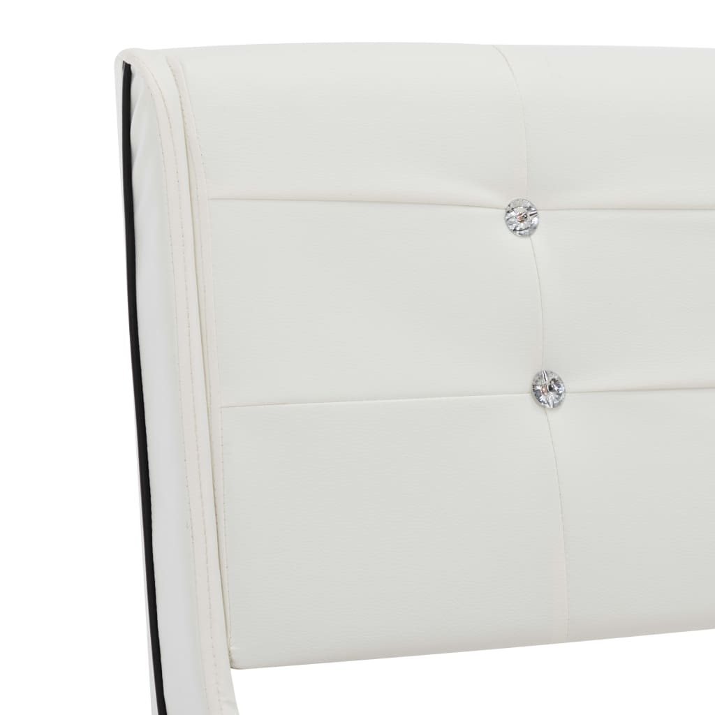 Letto con Materasso Memory Foam Bianco in Similpelle 90x200 cm 277554