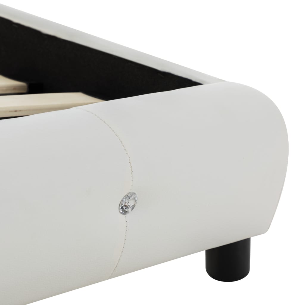 Letto con Materasso Memory Foam Bianco in Similpelle 90x200 cm  cod mxl 64981