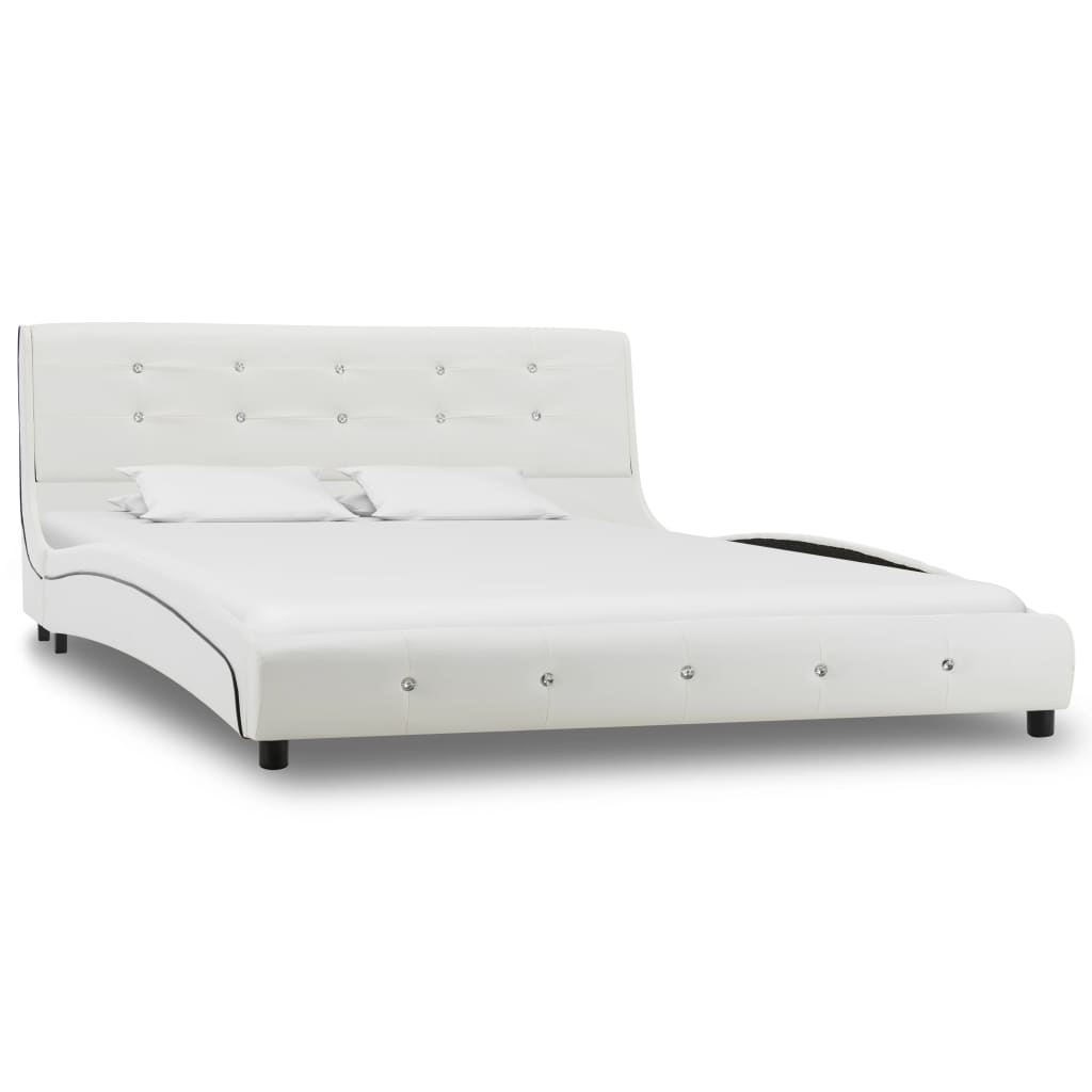 Letto con Materasso Memory Foam Bianco in Similpelle 140x200 cm cod mxl 64875