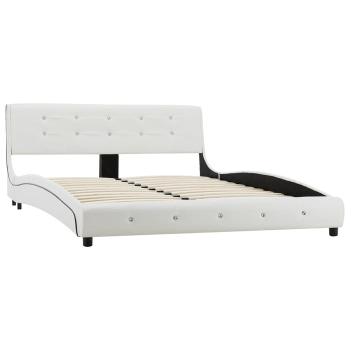 Letto con Materasso Memory Foam Bianco in Similpelle 140x200 cm cod mxl 64875