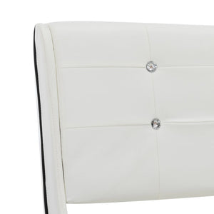 Letto con Materasso Memory Foam Bianco in Similpelle 140x200 cm 277556