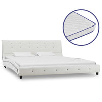 Letto con Materasso Memory Foam Bianco in Similpelle 160x200 cm cod mxl 62323