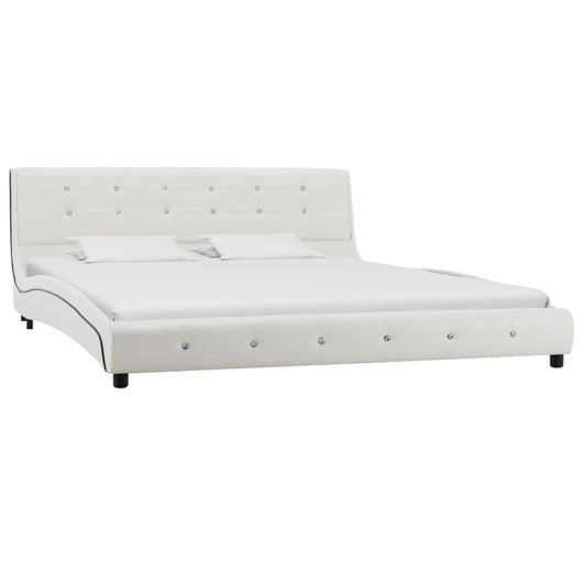 Letto con Materasso Memory Foam Bianco in Similpelle 160x200 cm cod mxl 62323