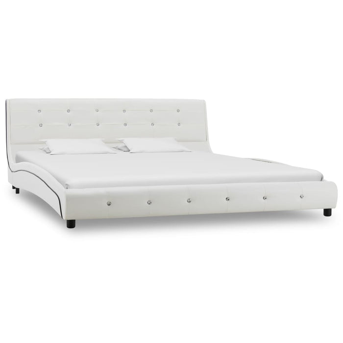 Letto con Materasso Memory Foam Bianco in Similpelle 160x200 cm cod mxl 62323