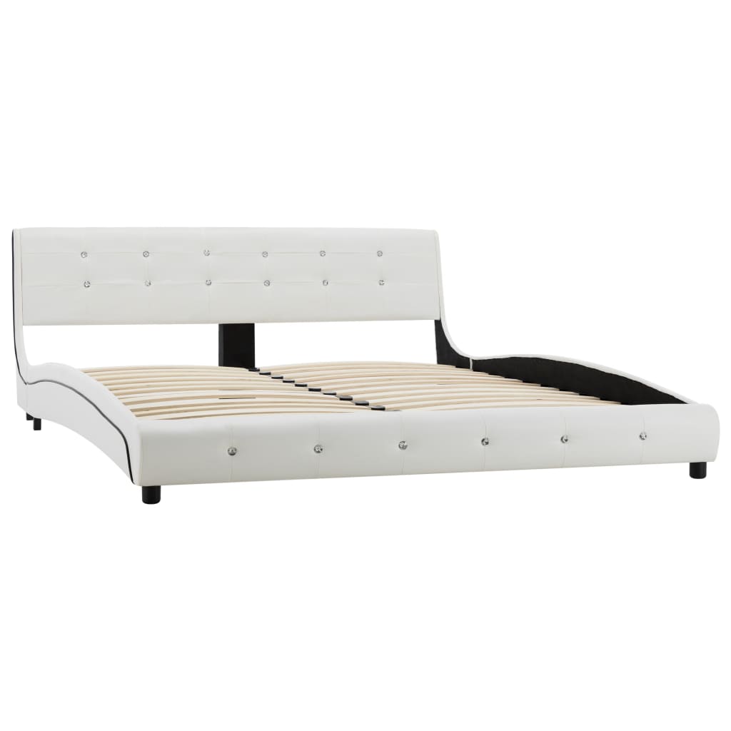 Letto con Materasso Memory Foam Bianco in Similpelle 160x200 cm cod mxl 62323