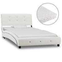 Letto con Materasso Bianco in Similpelle 90x200 cm  cod mxl 60735