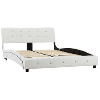 Letto con Materasso Bianco in Similpelle 120x200 cm