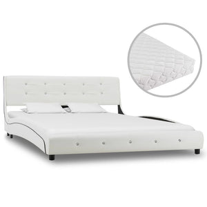 Letto con Materasso Bianco in Similpelle 140x200 cm cod mxl 54331