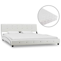 Letto con Materasso Bianco in Similpelle 160x200 cm 277572