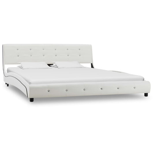 Letto con Materasso Bianco in Similpelle 160x200 cm cod mxl 65069