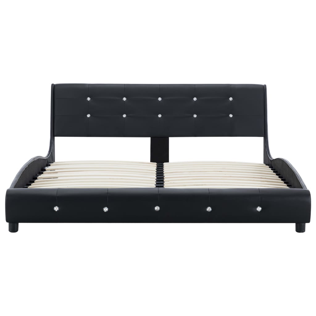 Letto con Materasso Nero in Similpelle 140x200 cm cod mxl 54227