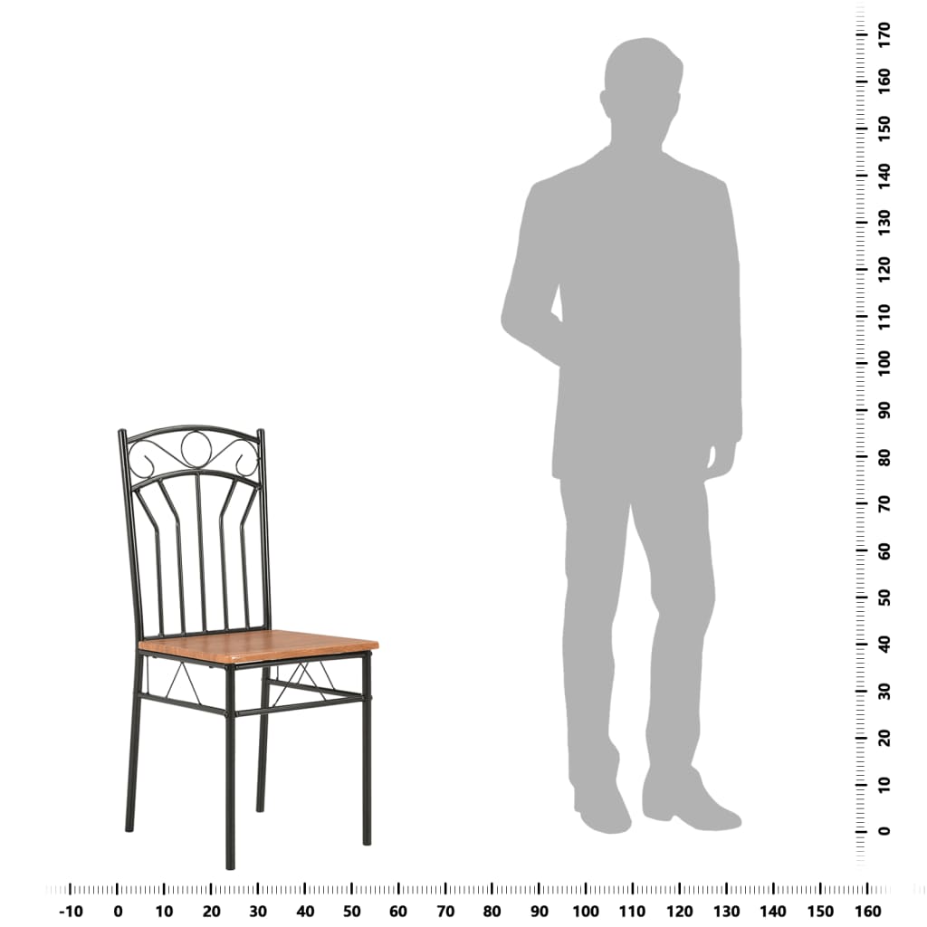 Sedie per Sala da Pranzo 4 pz Marroni in MDF cod mxl 55412