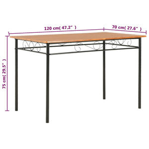 Tavolo da Pranzo Marrone 120x70x75 cm MDF 