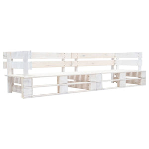 Divano da Giardino a 2 Posti su Pallet Bianco in Legno 277383