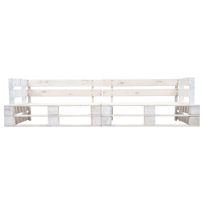 Divano da Giardino a 2 Posti su Pallet Bianco in Legno 277383