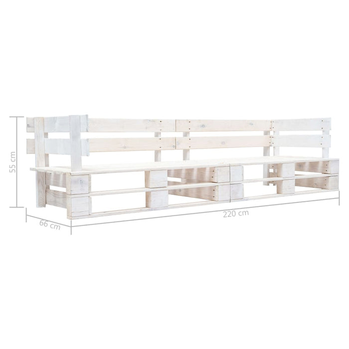 Divano da Giardino a 2 Posti su Pallet Bianco in Legno 277383