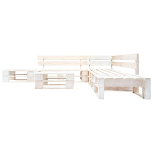 Set Divani da Giardino su Pallet 6 pz in Legno Bianco 277395