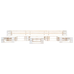 Set Divani da Giardino su Pallet 6 pz in Legno Bianco 277399