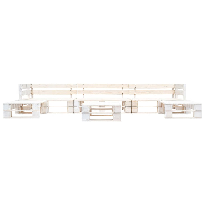 Set Divani da Giardino su Pallet 6 pz in Legno Bianco 277399