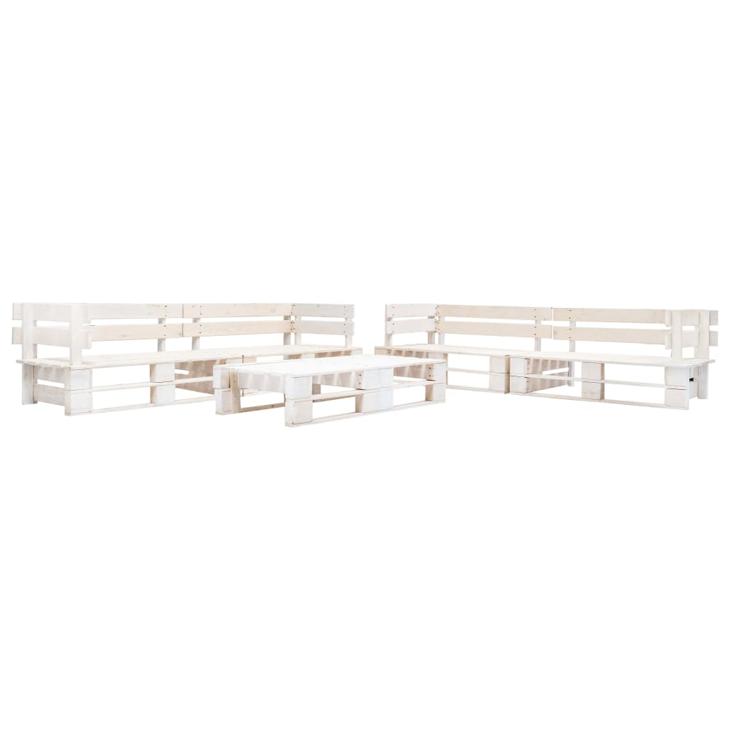 Set Divani da Giardino su Pallet 6 pz in Legno Bianco cod mxl 42541