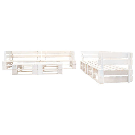 Set Divani da Giardino su Pallet 6 pz in Legno Bianco cod mxl 42541