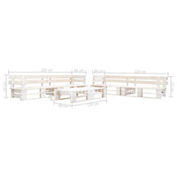 Set Divani da Giardino su Pallet 6 pz in Legno Bianco cod mxl 42541