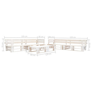 Set Divani da Giardino su Pallet 6 pz in Legno Bianco cod mxl 42541