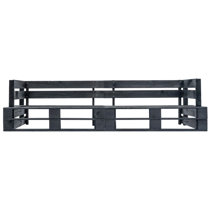 Divano da Giardino a 2 Posti su Pallet Nero in Legno 277416