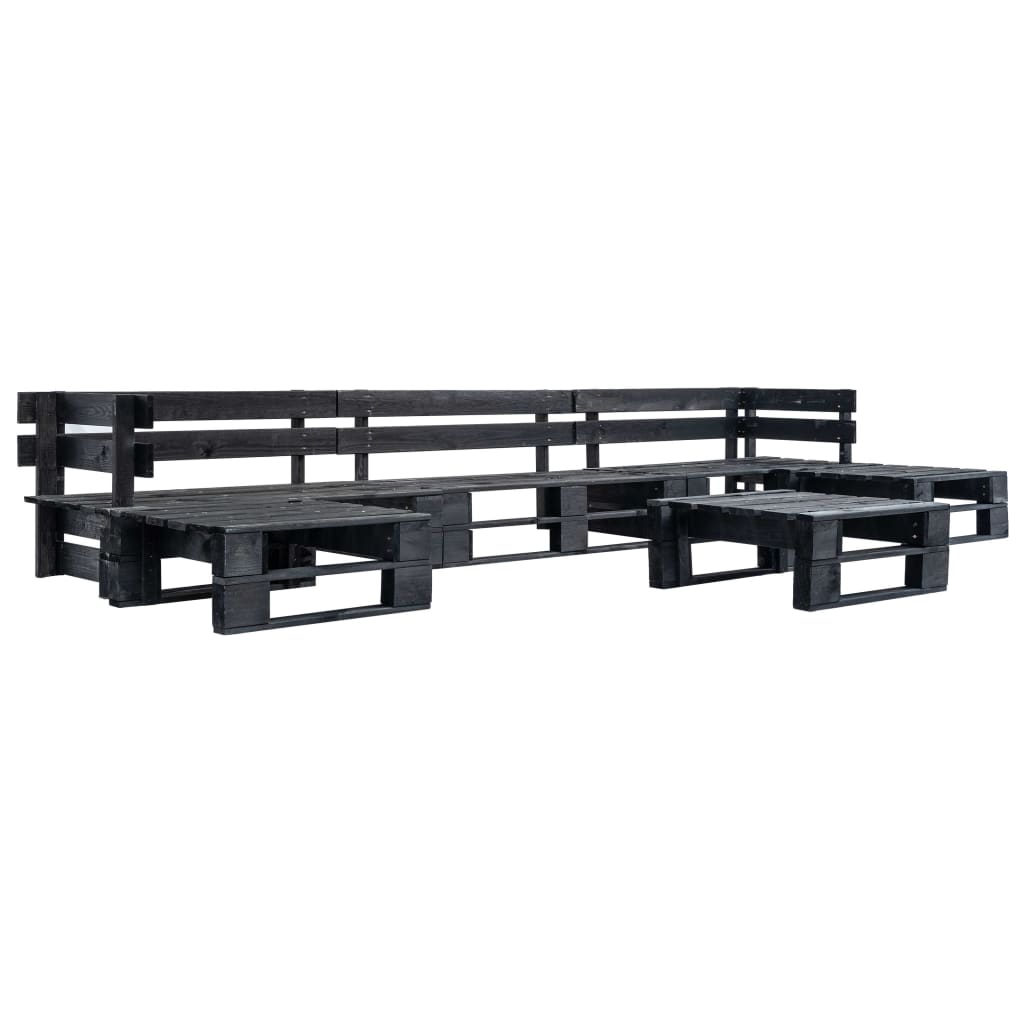 Set Divani da Giardino su Pallet 6 pz Cuscini Rossi Legno 277435