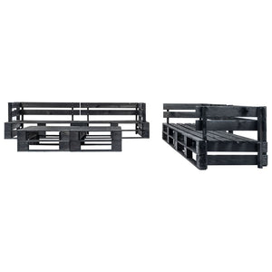 Set Divani da Giardino su Pallet 6 pz Nero in Legno cod mxl 49924