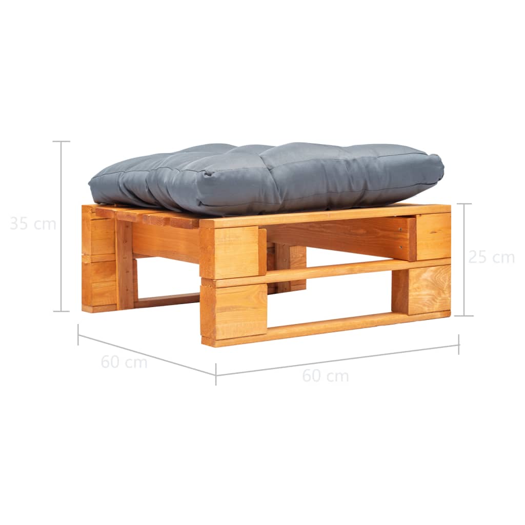 Divano da Giardino a Pallet e Cuscino Grigio in Legno Mielecod mxl 95329