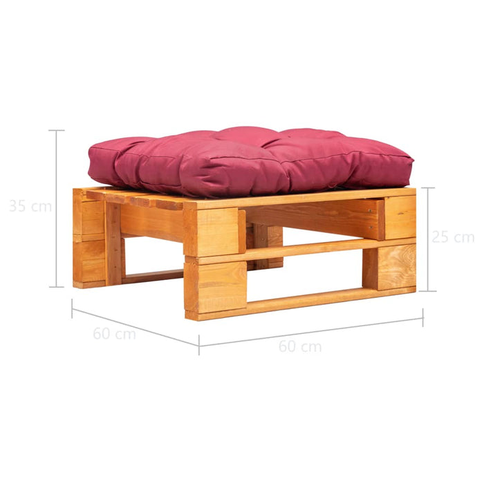 Divano da Giardino a Pallet e Cuscino Rosso Legno Marrone Miele 277442