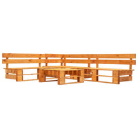 Set Divani da Giardino su Pallet 4 pz Marrone Miele in Legno 277453